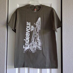 Hanes Endeavour Space Shuttle Olive Green T-Shirt Men's Size M